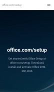 How ooffiice-setup.com looks like on a mobile device such as an iPhone.