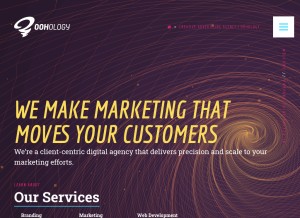 How oohology.com looks like on a tablet such as an iPad.