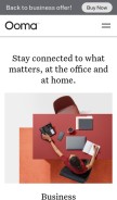How ooma.com looks like on a mobile device such as an iPhone.