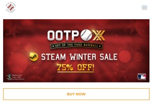 How ootpdevelopments.com looks like on a tablet such as an iPad.