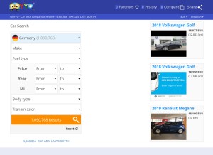 How ooyyo.com looks like on a tablet such as an iPad.