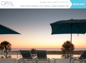 How opalcollection.com looks like on a tablet such as an iPad.