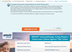 How opdivo.com looks like on a tablet such as an iPad.