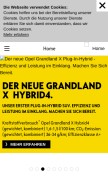 How opel.de looks like on a mobile device such as an iPhone.
