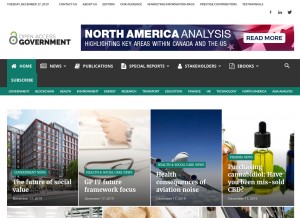 How openaccessgovernment.org looks like on a tablet such as an iPad.