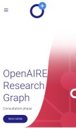 How openaire.eu looks like on a mobile device such as an iPhone.