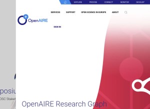 How openaire.eu looks like on a tablet such as an iPad.
