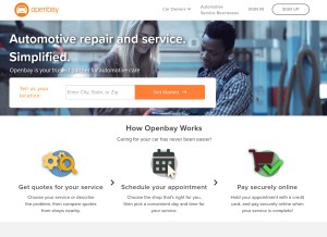 How openbay.com looks like on a tablet such as an iPad.