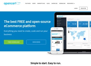 How opencart.com looks like on a tablet such as an iPad.