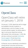 How openclass.com looks like on a mobile device such as an iPhone.