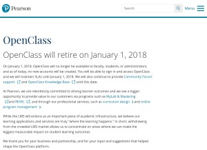 How openclass.com looks like on a tablet such as an iPad.