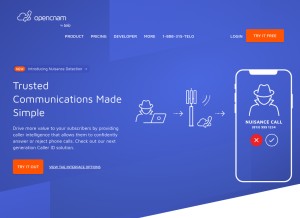 How opencnam.com looks like on a tablet such as an iPad.