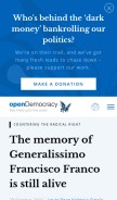 How opendemocracy.net looks like on a mobile device such as an iPhone.
