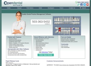 How opendental.com looks like on a tablet such as an iPad.