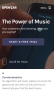 How openearmusic.com looks like on a mobile device such as an iPhone.