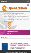How openedition.org looks like on a mobile device such as an iPhone.