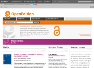 How openedition.org looks like on a tablet such as an iPad.