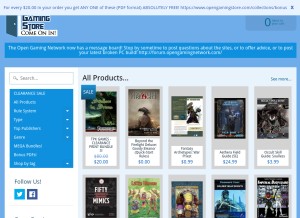 How opengamingstore.com looks like on a tablet such as an iPad.