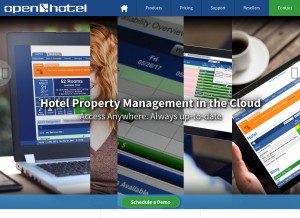 How openhotel.com looks like on a tablet such as an iPad.