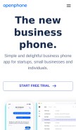 How openphone.co looks like on a mobile device such as an iPhone.