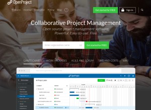 How openproject.org looks like on a tablet such as an iPad.