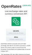 How openrates.io looks like on a mobile device such as an iPhone.