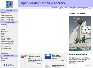 How openseamap.org looks like on a tablet such as an iPad.