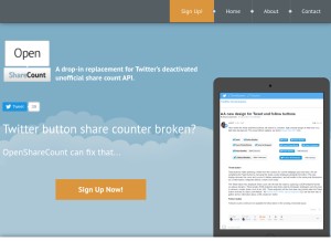 How opensharecount.com looks like on a tablet such as an iPad.