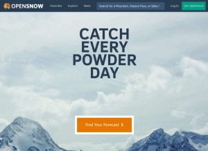 How opensnow.com looks like on a tablet such as an iPad.
