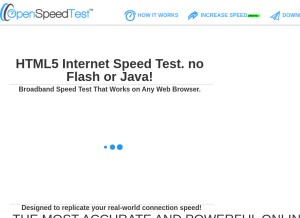 How openspeedtest.com looks like on a tablet such as an iPad.