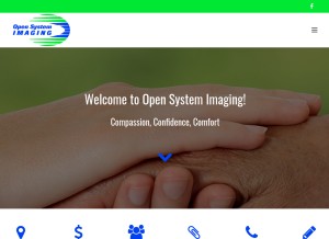 How opensystemimaging.com looks like on a tablet such as an iPad.