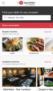 How opentable.ca looks like on a mobile device such as an iPhone.