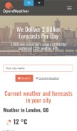 How openweathermap.org looks like on a mobile device such as an iPhone.