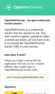 How openwebtorrent.com looks like on a mobile device such as an iPhone.