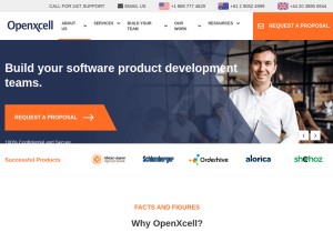 How openxcell.com looks like on a tablet such as an iPad.