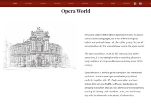 How opera-world.net looks like on a tablet such as an iPad.