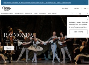 How operadeparis.fr looks like on a tablet such as an iPad.