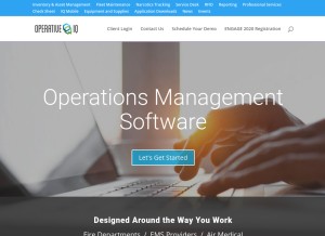 How operativeiq.com looks like on a tablet such as an iPad.