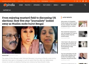 How opindia.com looks like on a tablet such as an iPad.