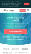 How opinionstage.com looks like on a mobile device such as an iPhone.