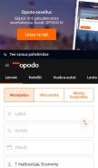 How opodo.fi looks like on a mobile device such as an iPhone.