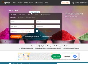 How opodo.fi looks like on a tablet such as an iPad.