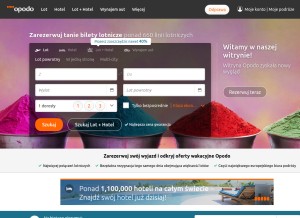How opodo.pl looks like on a tablet such as an iPad.