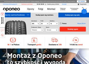 How oponeo.pl looks like on a tablet such as an iPad.