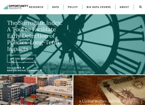 How opportunityinsights.org looks like on a tablet such as an iPad.