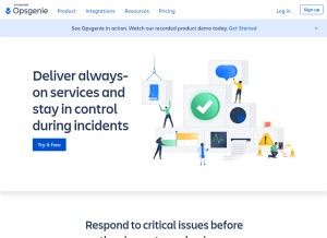 How opsgenie.com looks like on a tablet such as an iPad.