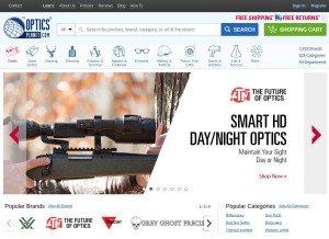 How opticsplanet.com looks like on a tablet such as an iPad.
