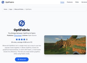 How optifabric.com looks like on a tablet such as an iPad.