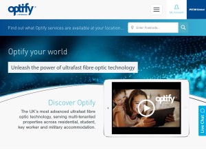 How optify.net looks like on a tablet such as an iPad.