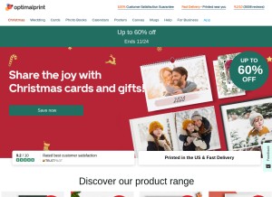 How optimalprint.com looks like on a tablet such as an iPad.